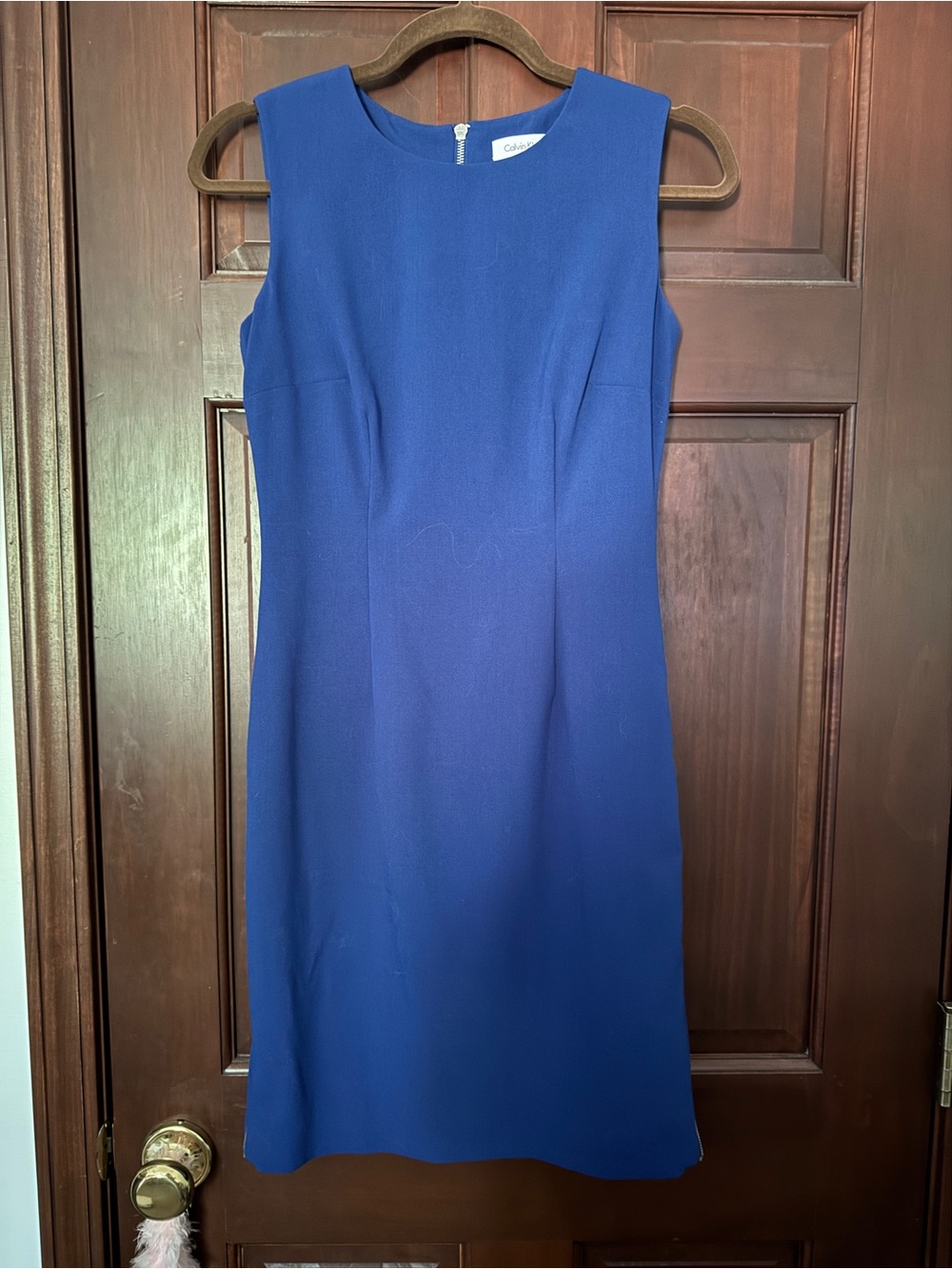 Royal blue fitted Calvin Klein zipper dress